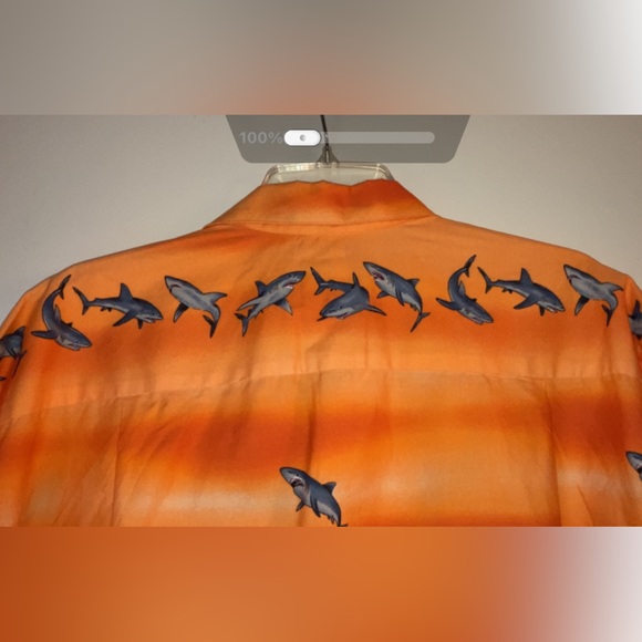 KY’S GREAT WHITE SHARK HAWAIIAN SHIRT SIZE LARGE - MADE IN HAWAII USA - Picture 4 of 6
